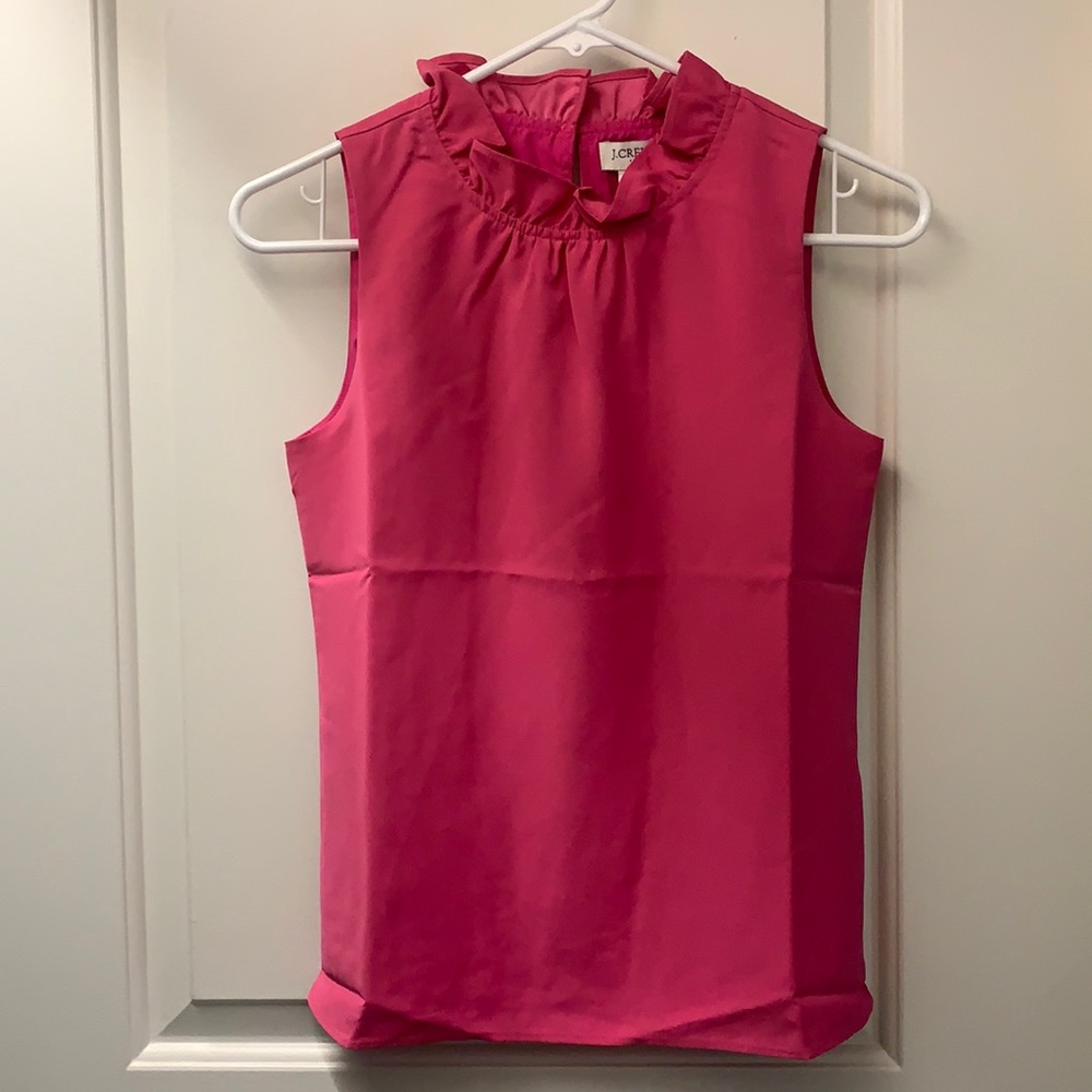 J. Crew Factory ruffle neck sleeveless top